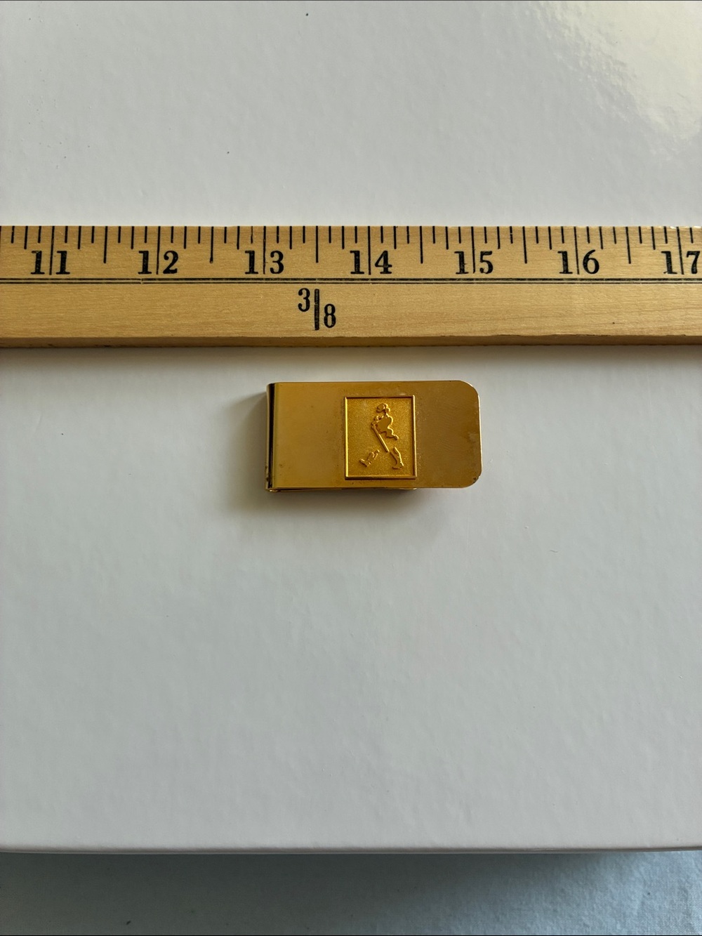 Vintage Gold Money Clip with Runner Emblem - Unbranded